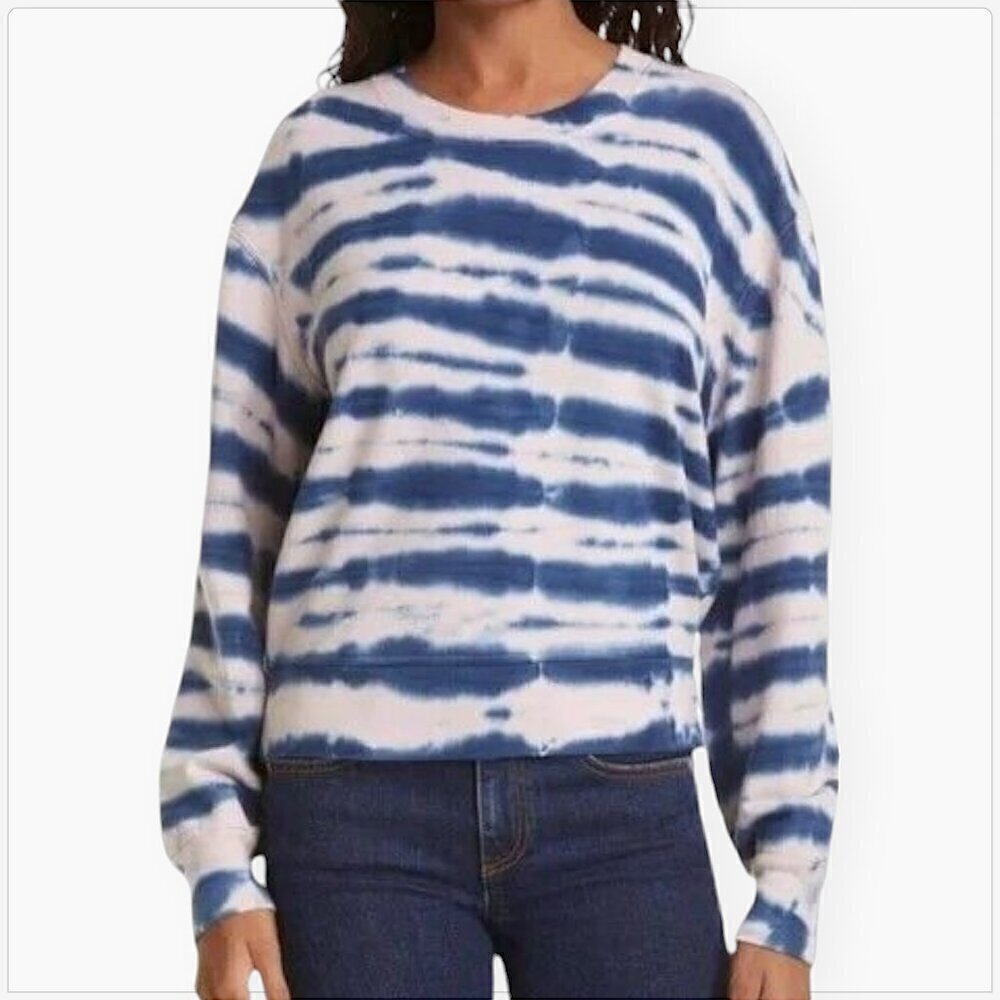 Rails Blue Pink Ramona Striped Indigo Tie Dye Sweatshirt Sweater Top NWT NEW XS